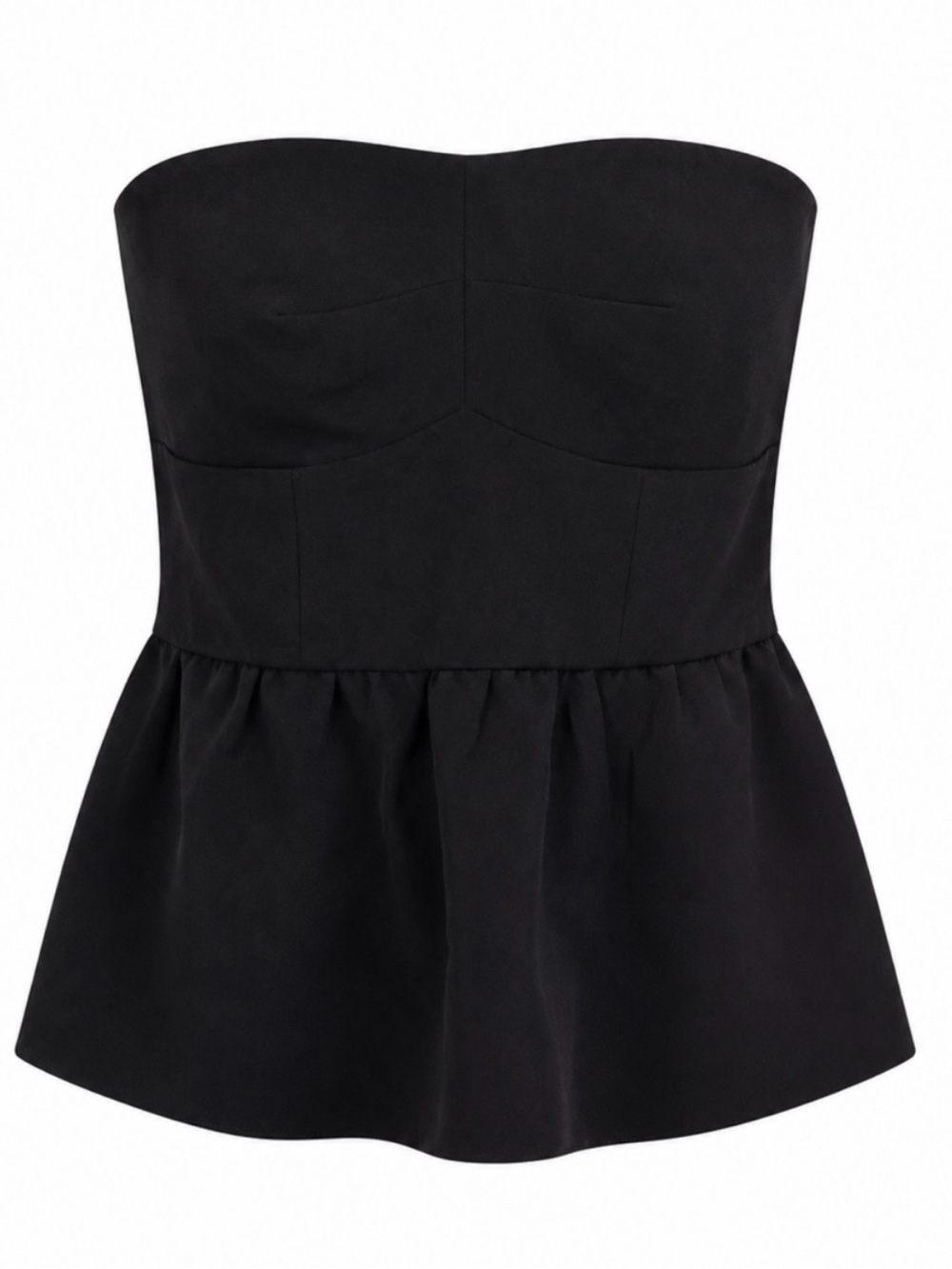 Cache Black Strapless Peplum Top